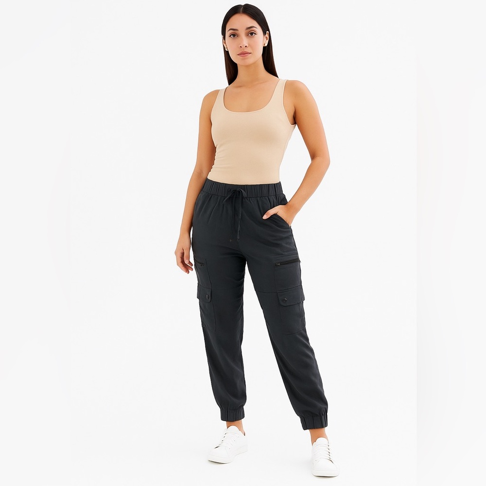 Banana Republic Women’s Lyocell Cargo Jogger Pants Blue-Gray Size S